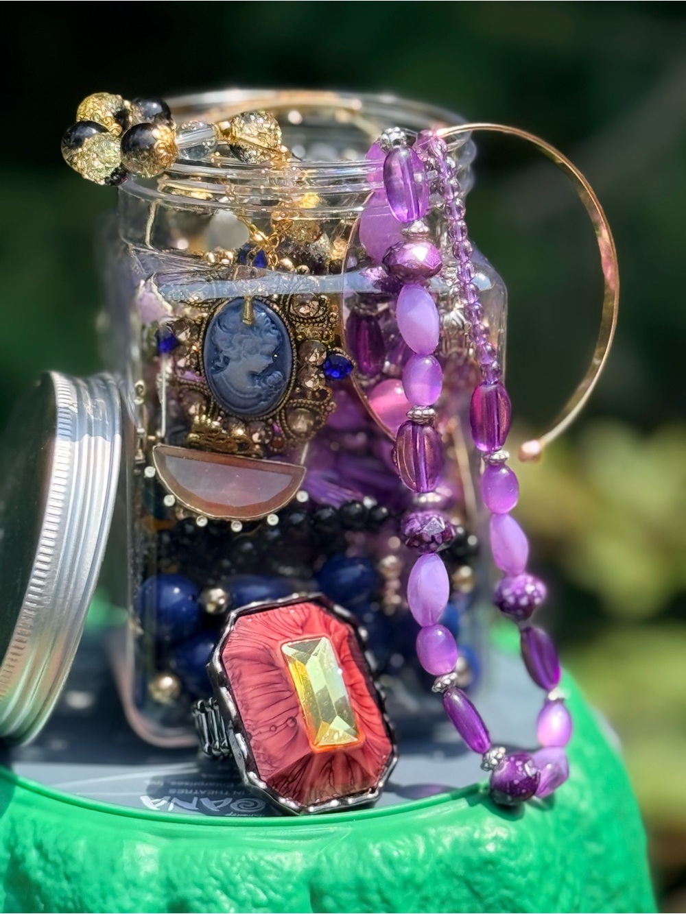 Purple Beaded Statement necklace - Elegant Women's Jewelry
